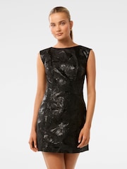 Forever New Black Evan Jacquard Mini Dress - Image 1 of 5