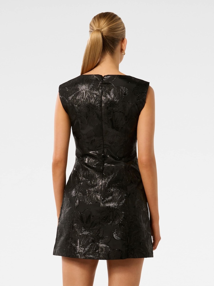 Forever New Black Evan Jacquard Mini Dress - Image 2 of 5