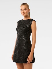 Forever New Black Evan Jacquard Mini Dress - Image 4 of 5