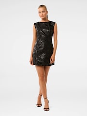 Forever New Black Evan Jacquard Mini Dress - Image 5 of 5