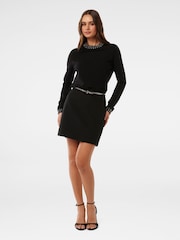 Forever New Black Belle Embellished Bow Mini Skirt - Image 5 of 5