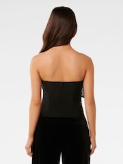 Forever New Black Sanni Bow Front Bustier Top - Image 2 of 5