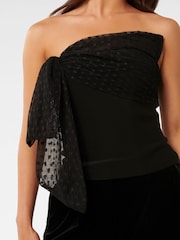 Forever New Black Sanni Bow Front Bustier Top - Image 4 of 5