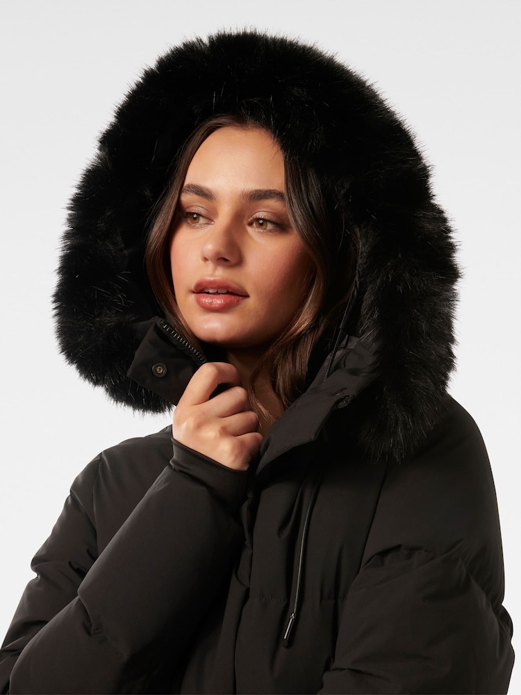 Buy Forever New Black Vienna Mid Length Down Puffer Coat from the
