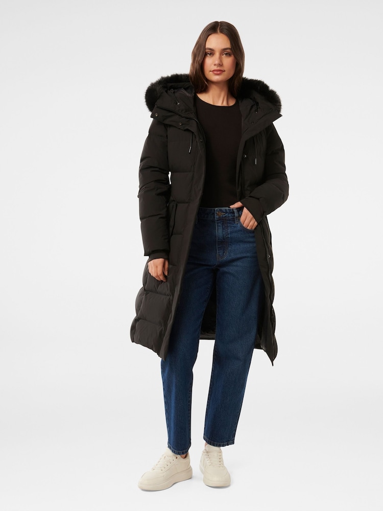 Forever New Black Vienna Mid Length Down Puffer Coat - Image 5 of 5