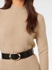 Forever New Brown Annie Belted Knit Mini Dress - Image 3 of 5