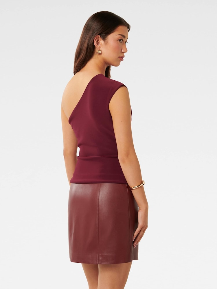 Forever New Red Cecilia One Shoulder Top - Image 2 of 5