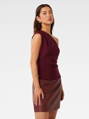 Forever New Red Cecilia One Shoulder Top - Image 3 of 5