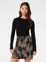 Forever New Black Kylie Sequin Knit Dress - Image 1 of 5