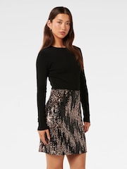 Forever New Black Kylie Sequin Knit Dress - Image 4 of 5