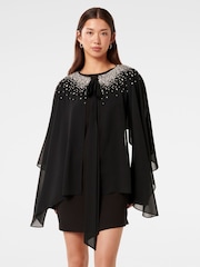 Forever New Black Rina Rhinestone Mini Dress - Image 1 of 5