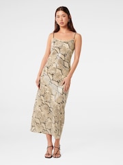 Forever New Cream Kennedy Sequin Printed Midi Dress - Image 1 of 4