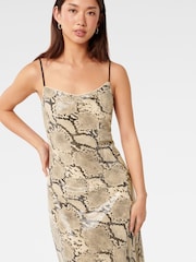 Forever New Cream Kennedy Sequin Printed Midi Dress - Image 3 of 4