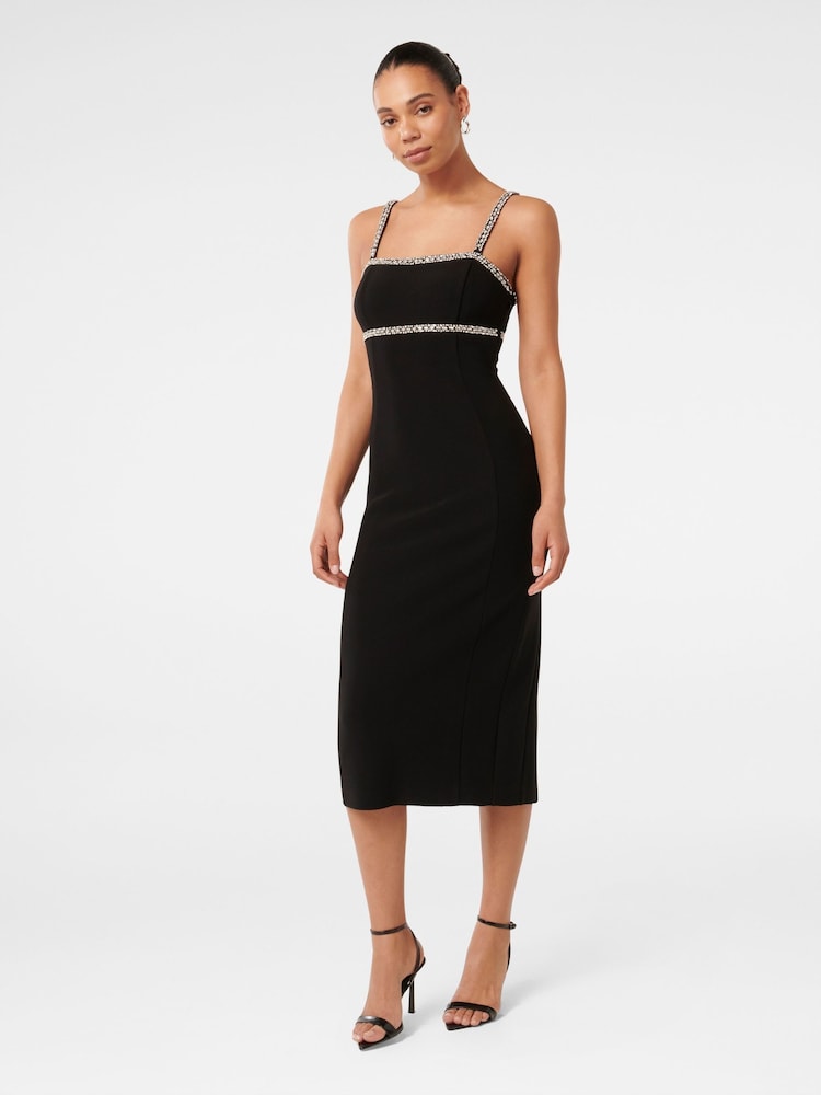 Forever New Black Tiana Embellished Bodycon Midi Dress - Image 4 of 4