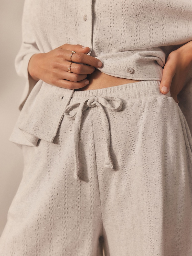 Grey Cotton Button Through Short Pyjamas Set - Image 8 of 8 Grey Cotton Button Through Short Pyjamas Set - Image 8 of 8