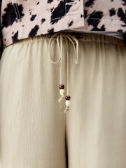 Neutral Textured Crinkle Wide Leg Trousers - Image 5 of 9