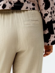 Neutral Textured Crinkle Wide Leg Trousers - Image 6 of 9