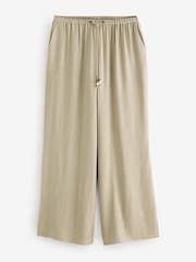 Neutral Textured Crinkle Wide Leg Trousers - Image 7 of 9