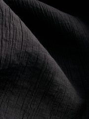 Black Textured Crinkle Wide Leg Trousers - Image 7 of 8