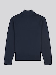 U.S. Polo Assn. Mid Blue Boys Knitted Quarter Zip Polo Shirt - Image 2 of 3