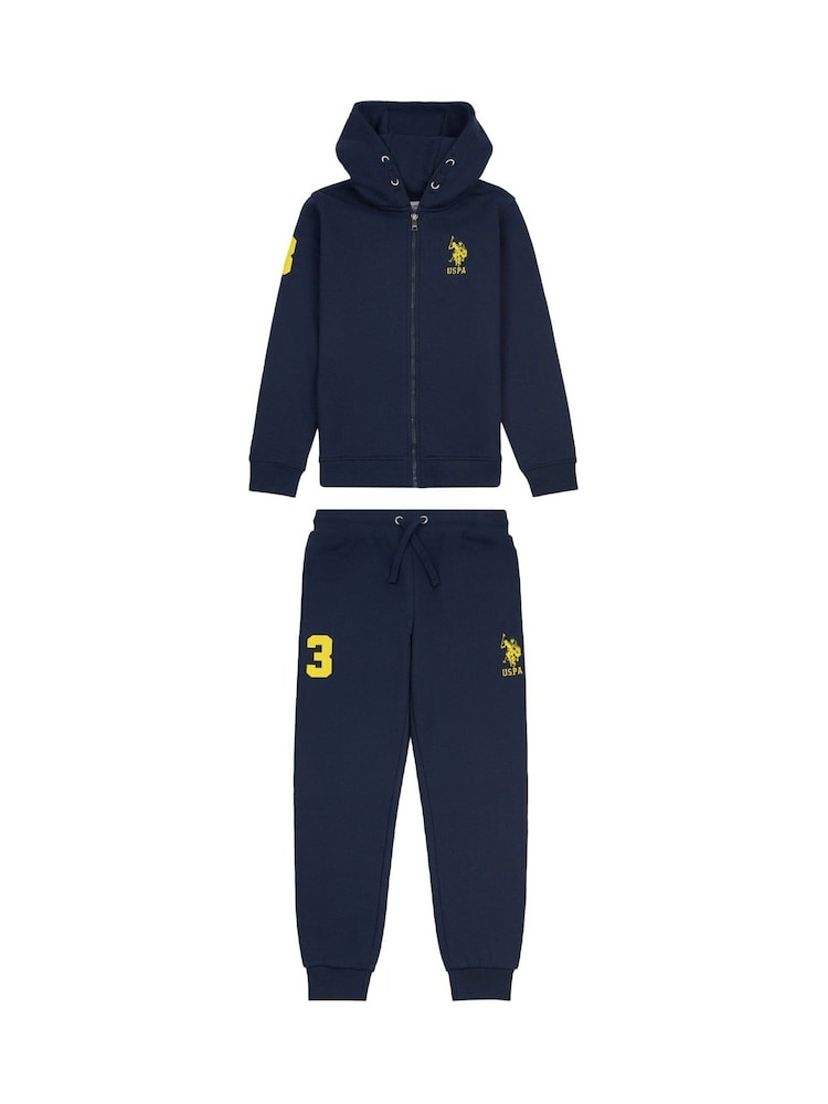 U.S. Polo Assn Blue U.S. Polo Assn. Boys Player 3 Zip Hoodie and Jogger Set - Image 1 of 6