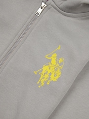 U.S. Polo Assn Grey U.S. Polo Assn. Boys 12cm Double Horsemen Zip Hoodie and Jogger Set - Image 3 of 5