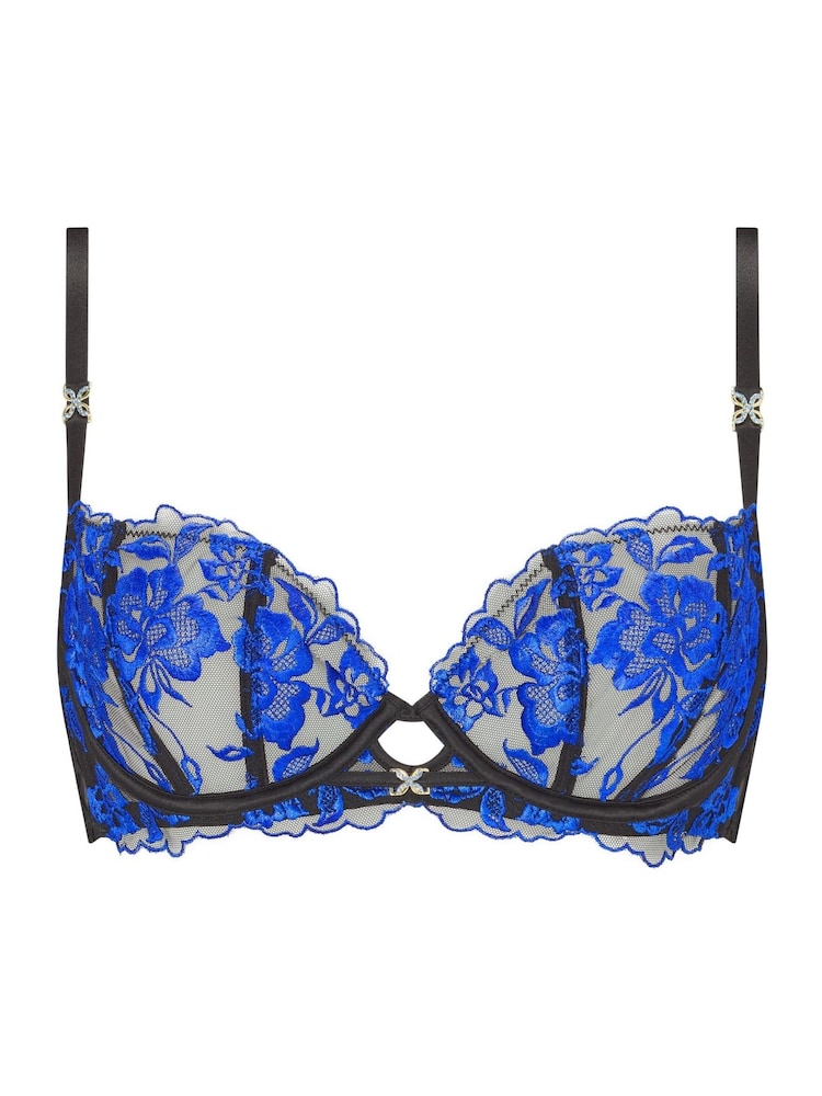 Ann Summers Black Endless Attraction Foiled Embroidery Non Padded Plunge Bra - Image 5 of 5