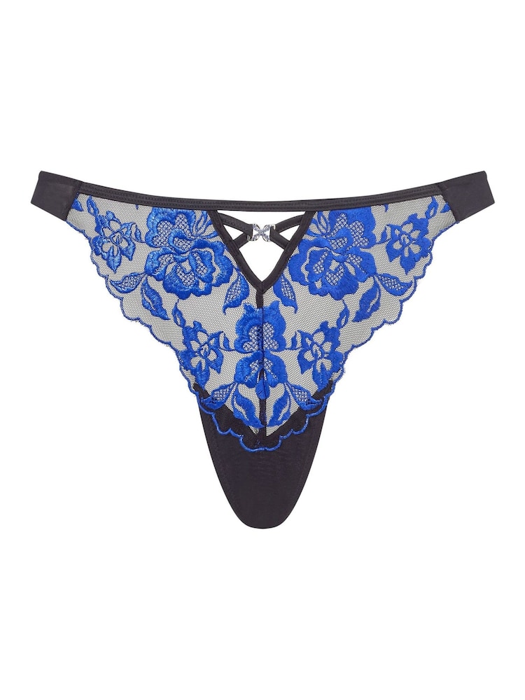 Ann Summers Black Endless Attraction Foiled Embroidered Thong - Image 5 of 5