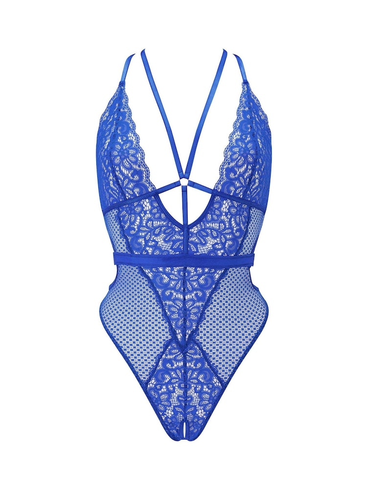 Ann Summers Blue The Obsession Floral Print Lace Body - Image 5 of 5
