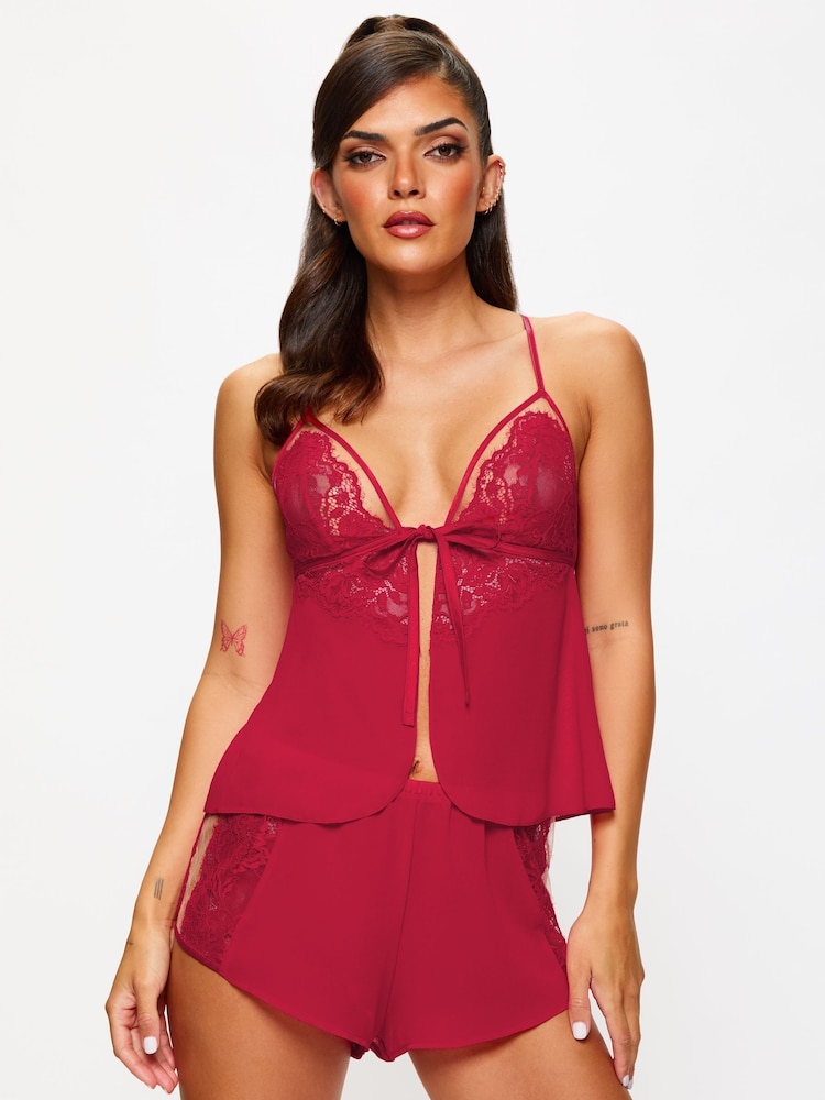 Ann Summers Red Enchanting Chiffon & Mesh Cami Set - Image 1 of 5