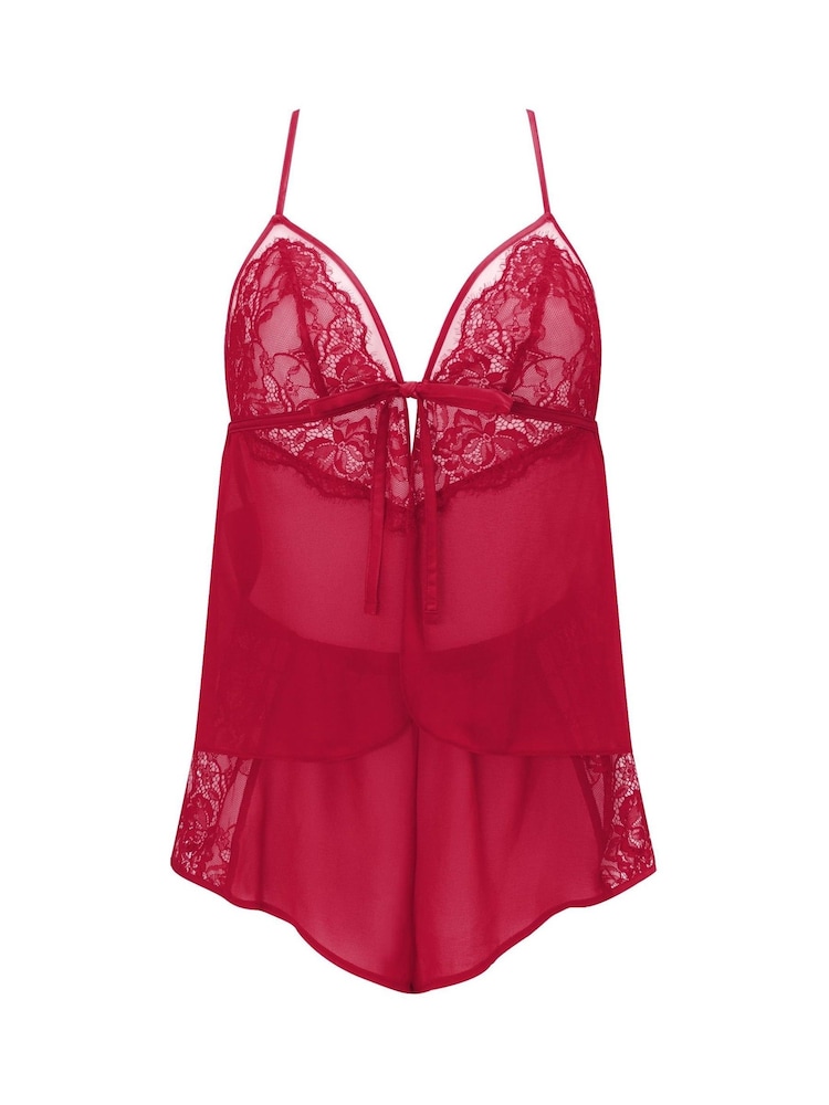Ann Summers Red Enchanting Chiffon & Mesh Cami Set - Image 5 of 5