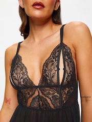 Ann Summers Black Diamond Heart Lace Chemise Nightie - Image 4 of 5