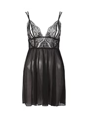 Ann Summers Black Diamond Heart Lace Chemise Nightie - Image 5 of 5