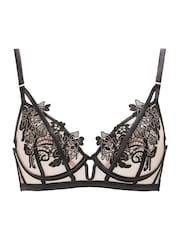 Ann Summers Black Enticement Guipure Non Pad Plunge Bra - Image 6 of 6