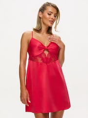 Ann Summers Red Secret Desires Satin & Lace Chemise Nightie - Image 1 of 5