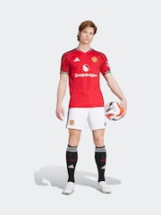 adidas White Manchester United 25/26 Home Shorts - Image 4 of 7