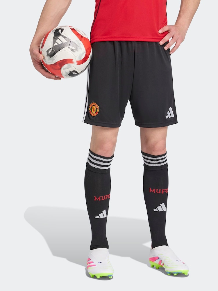 adidas Black Manchester United 25/26 Home Shorts - Image 1 of 8 adidas Black Manchester United 25/26 Home Shorts - Image 1 of 8