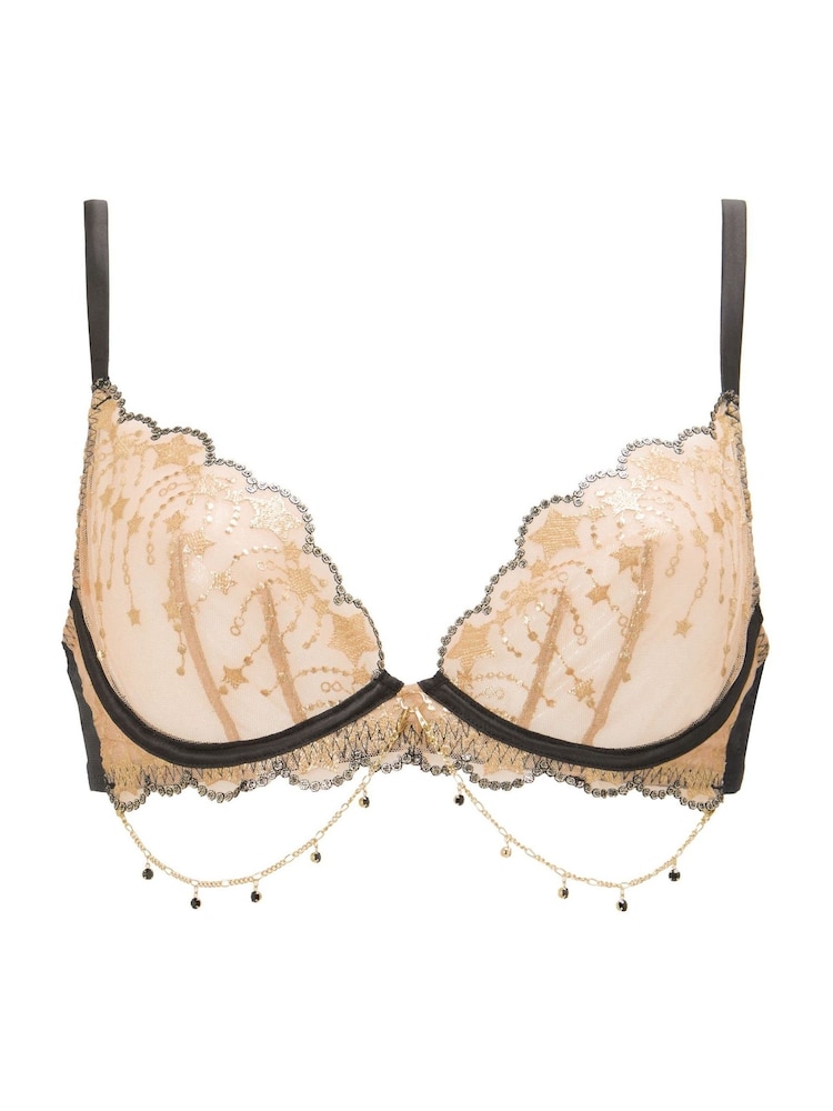 Ann Summers Gold Stardom Star Embroidered Non Padded Plunge Bra - Image 5 of 5