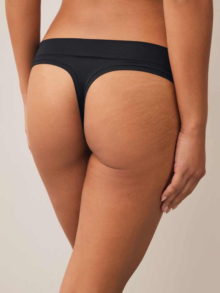 Black Thong Ultimate Comfort Knickers 2 Pack - Image 6 of 6
