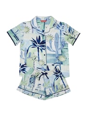 Cyberjammies Blue Minijammies Printed Jersey Shorts Set - Image 4 of 4