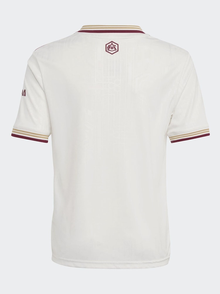adidas White/Burgundy Kids Arsenal 25/26 Third Jersey - Image 7 of 7