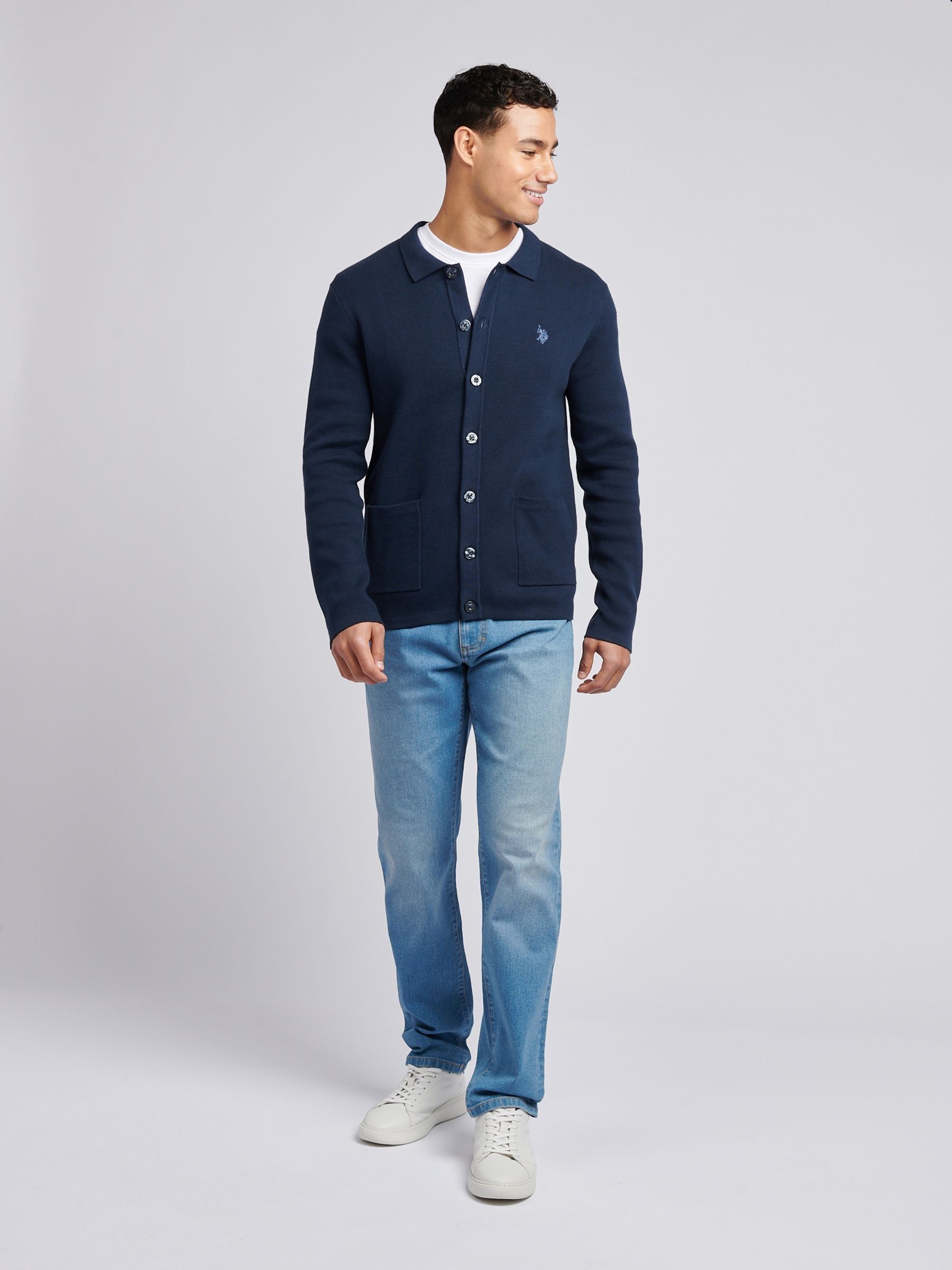 Buy U.S. Polo Assn Blue Mens Milano Stitch Long Sleeve 100% Cotton