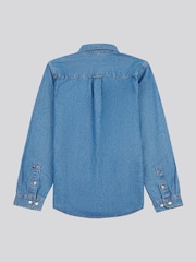U.S. Polo Assn Blue Mens Double Horsemen Chambray Long Sleeve 100% Cotton Shirt - Image 2 of 4