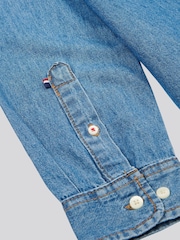 U.S. Polo Assn Blue Mens Double Horsemen Chambray Long Sleeve 100% Cotton Shirt - Image 3 of 4