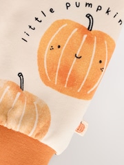 Orange and Neutral Baby Pumpkin Printed Romper (0mths-2yrs) - Image 6 of 9
