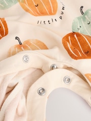 Orange and Neutral Baby Pumpkin Printed Romper (0mths-2yrs) - Image 7 of 9