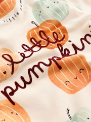 Orange and Neutral Baby Pumpkin Printed Romper (0mths-2yrs) - Image 8 of 9