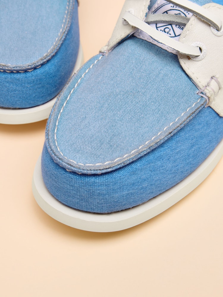 Joules Joules X Chatham Blue Mariner Deck Shoes - Image 6 of 7