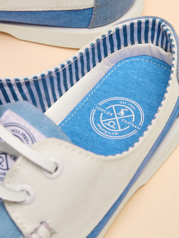 Joules Joules X Chatham Blue Mariner Deck Shoes - Image 7 of 7