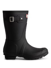 Hunter Original Short Tartan Lining Black Wellington - Image 1 of 4
